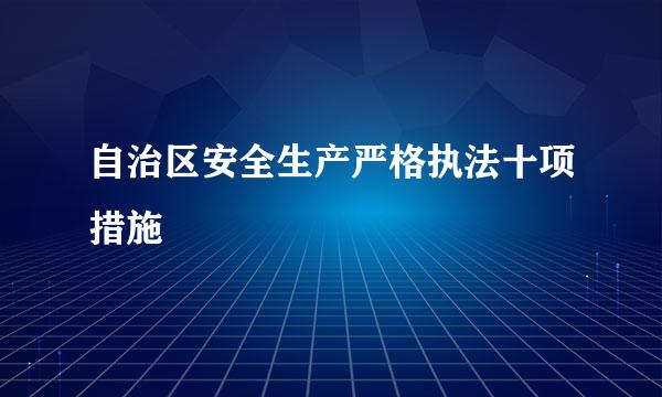 自治区安全生产严格执法十项措施