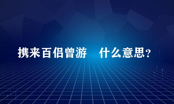 携来百侣曾游 什么意思？