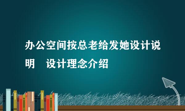 办公空间按总老给发她设计说明 设计理念介绍