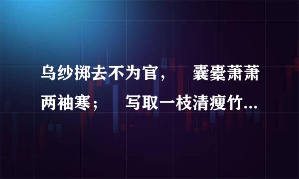 乌纱掷去不为官， 囊橐萧萧两袖寒； 写取一枝清瘦竹， 秋风江上作渔竿。 所题的图叫什么？