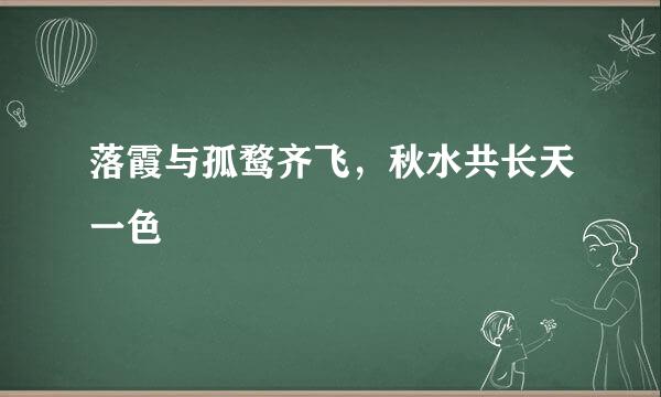 落霞与孤鹜齐飞，秋水共长天一色