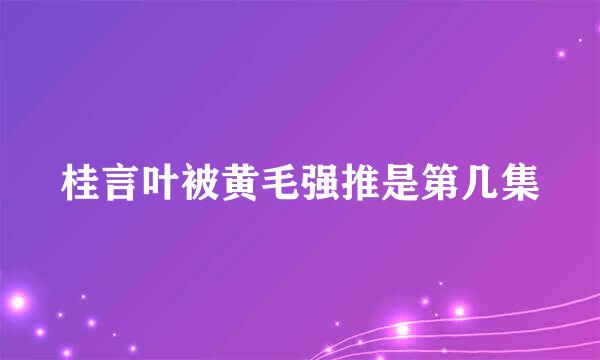 桂言叶被黄毛强推是第几集