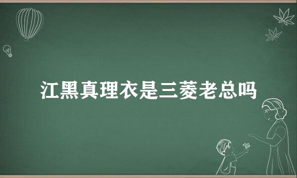 江黑真理衣是三菱老总吗