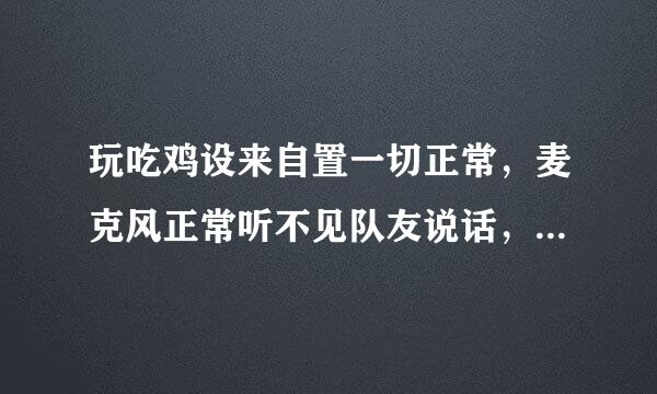 玩吃鸡设来自置一切正常，麦克风正常听不见队友说话，自己也不能说话，怎么解决。