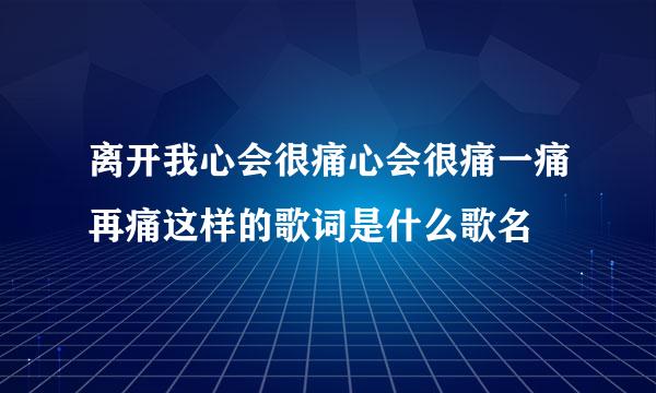 离开我心会很痛心会很痛一痛再痛这样的歌词是什么歌名