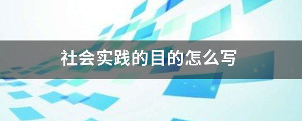 社会实践的目的怎么写