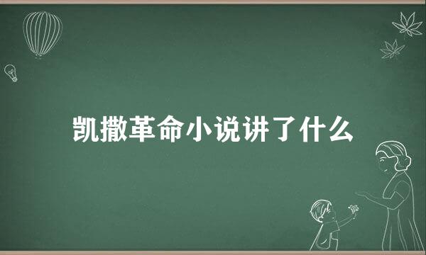 凯撒革命小说讲了什么