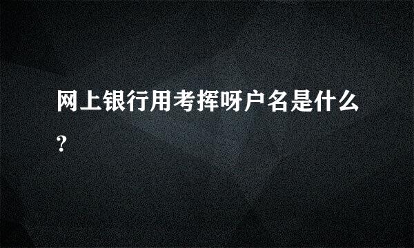 网上银行用考挥呀户名是什么？