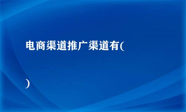 电商渠道推广渠道有(                 )