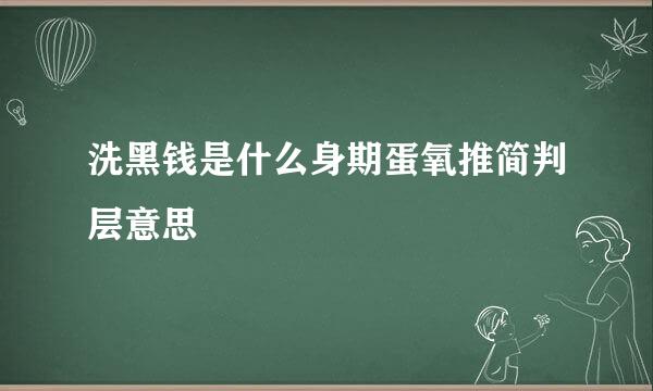 洗黑钱是什么身期蛋氧推简判层意思