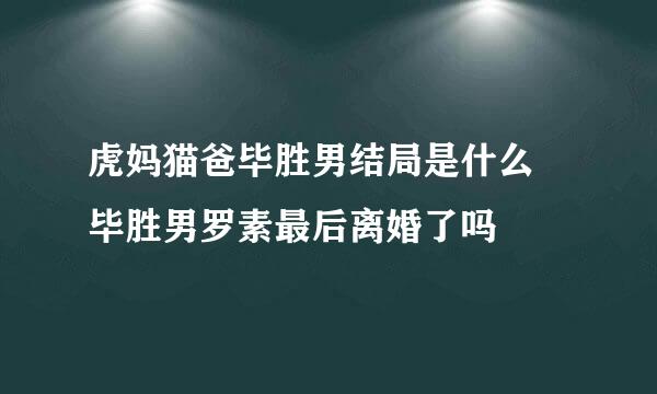 虎妈猫爸毕胜男结局是什么 毕胜男罗素最后离婚了吗