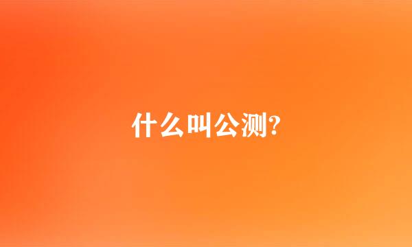 什么叫公测?