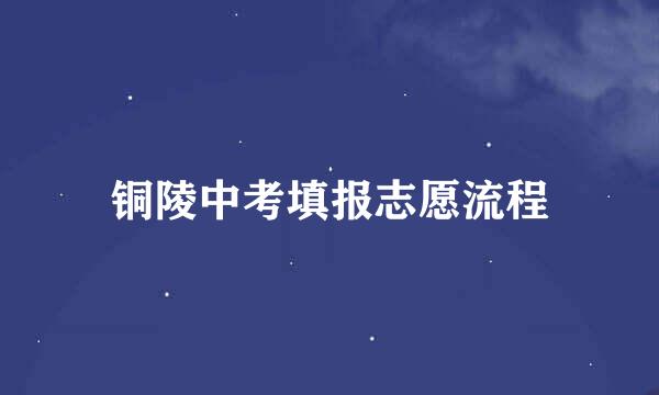 铜陵中考填报志愿流程