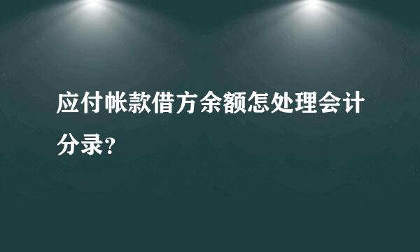 应付帐款借方余额怎处理会计分录？