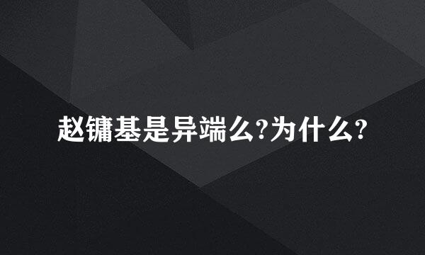 赵镛基是异端么?为什么?