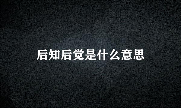 后知后觉是什么意思