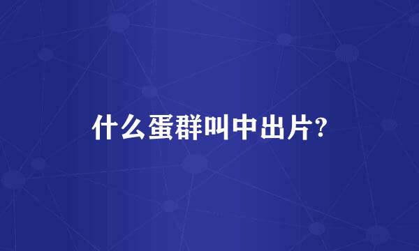 什么蛋群叫中出片?