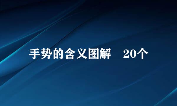 手势的含义图解 20个