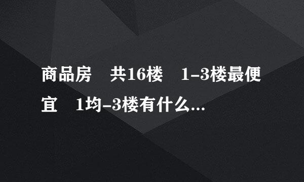 商品房 共16楼 1-3楼最便宜 1均-3楼有什么不好。谁能详细分析一下吗