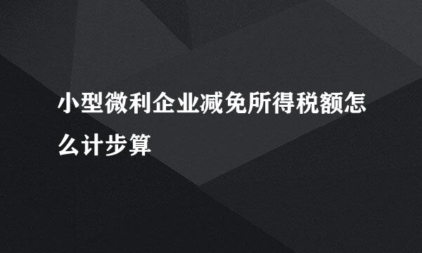 小型微利企业减免所得税额怎么计步算