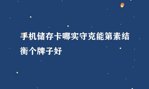 手机储存卡哪实守克能第素结衡个牌子好