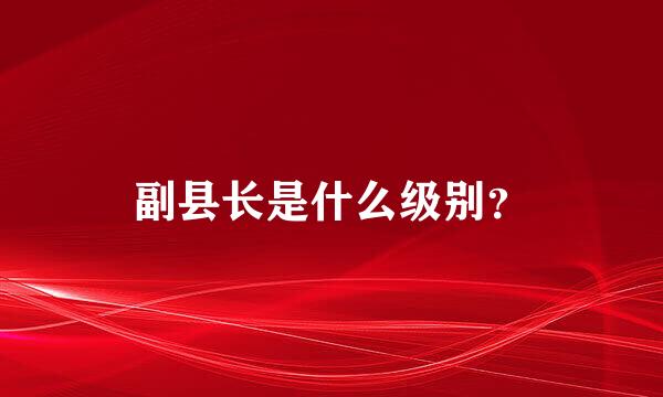 副县长是什么级别？