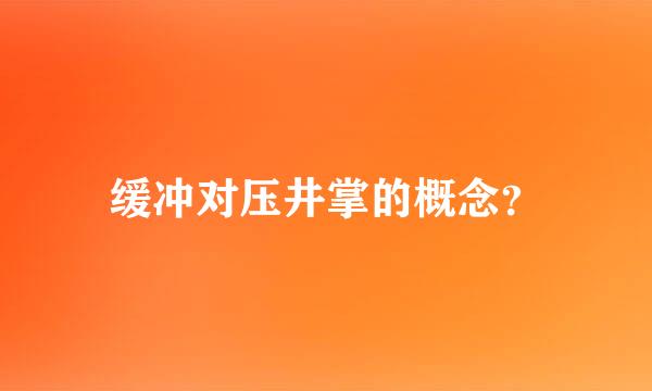 缓冲对压井掌的概念？