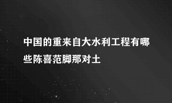 中国的重来自大水利工程有哪些陈喜范脚那对土