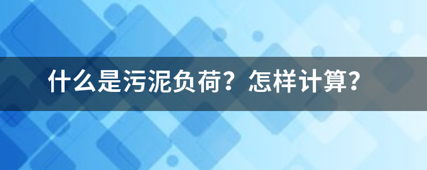 什么是干飞孔危爱均污泥负荷？怎样计算？