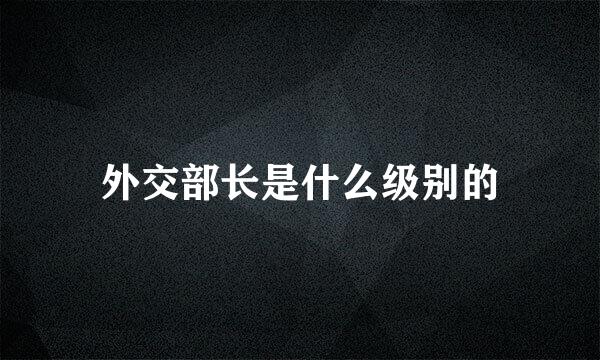 外交部长是什么级别的