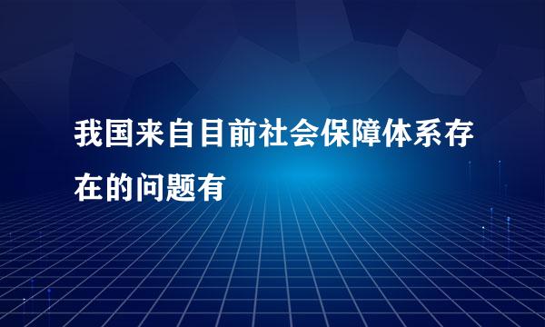 我国来自目前社会保障体系存在的问题有