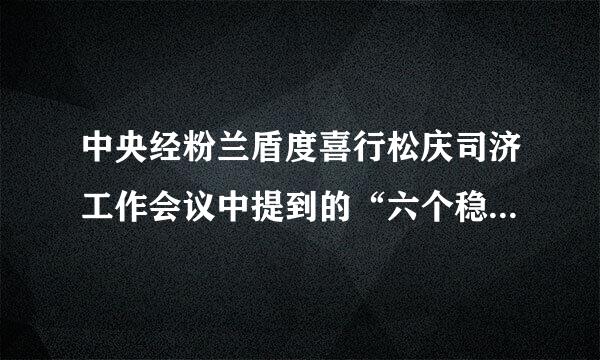 中央经粉兰盾度喜行松庆司济工作会议中提到的“六个稳”是哪六稳？