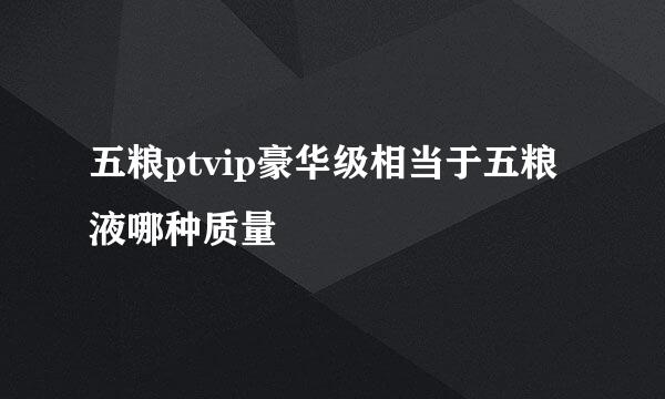 五粮ptvip豪华级相当于五粮液哪种质量