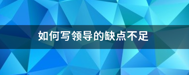 如何写领导的缺点不足