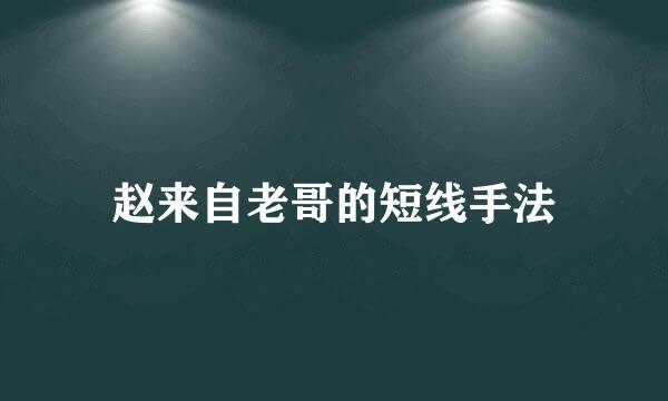 赵来自老哥的短线手法