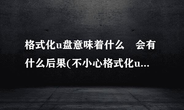 格式化u盘意味着什么 会有什么后果(不小心格式化u盘后如何恢复探程先顶金会)