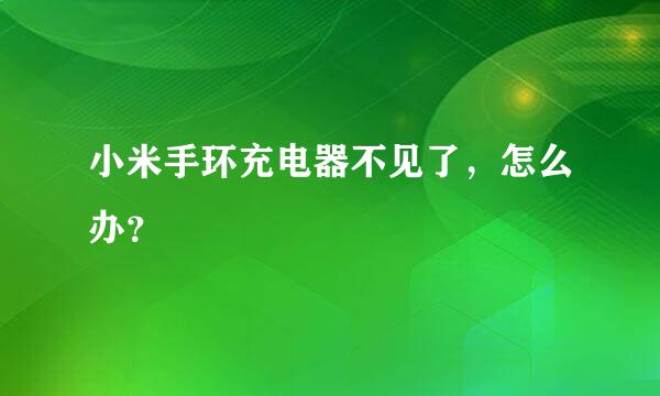 小米手环充电器不见了，怎么办？