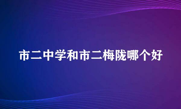 市二中学和市二梅陇哪个好