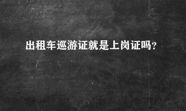 出租车巡游证就是上岗证吗？