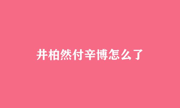 井柏然付辛博怎么了