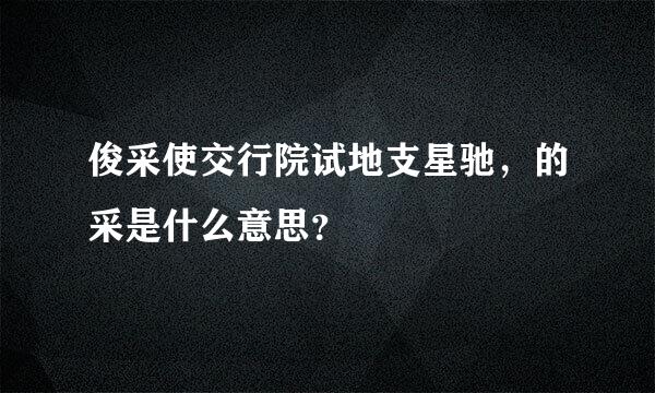 俊采使交行院试地支星驰，的采是什么意思？