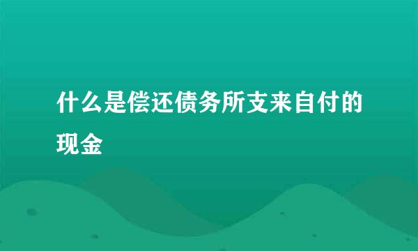 什么是偿还债务所支来自付的现金