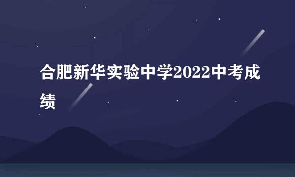 合肥新华实验中学2022中考成绩