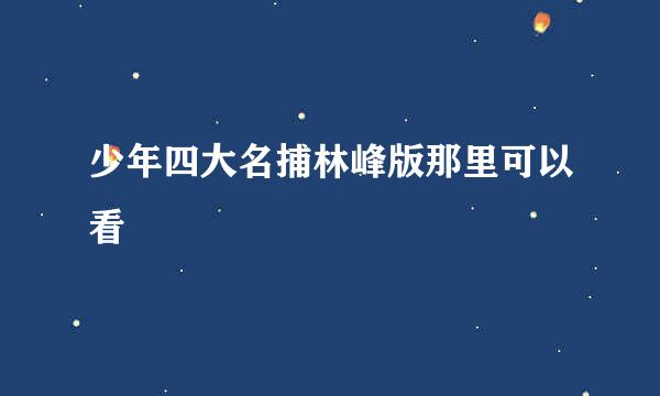 少年四大名捕林峰版那里可以看