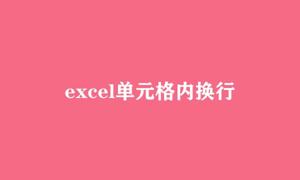 excel单元格内换行