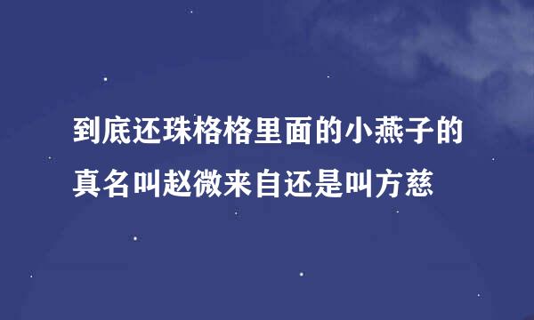 到底还珠格格里面的小燕子的真名叫赵微来自还是叫方慈