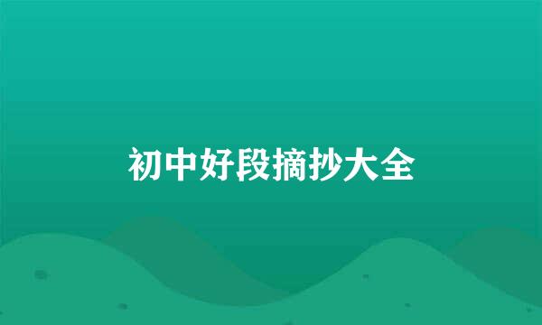 初中好段摘抄大全