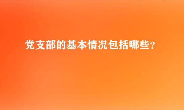 党支部的基本情况包括哪些？