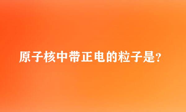 原子核中带正电的粒子是？