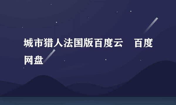 城市猎人法国版百度云 百度网盘